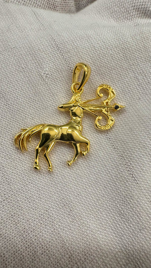 18k Solid Gold Male Sagittarius Pendant, Solid Gold Sagittarius Pendant Charm 18k Solid Gold Male Sagittarius Pendant, Solid Gold Sagittarius Pendant Charm