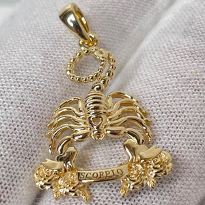18k Solid Gold Scorpio Zodiac Pendant, Solid Gold Scorpio Charm 18k Solid Gold Scorpio Zodiac Pendant, Solid Gold Scorpio Charm
