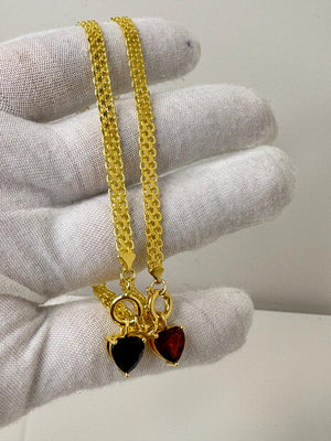 14k Solid Gold Vermeil Mesh Bismarck Heart Birthstone Charm Bracelet 14k Solid Gold Vermeil Mesh Bismarck Heart Birthstone Charm Bracelet