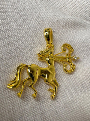 18k Solid Gold Female Sagittarius Pendant 18k Solid Gold Female Sagittarius Pendant