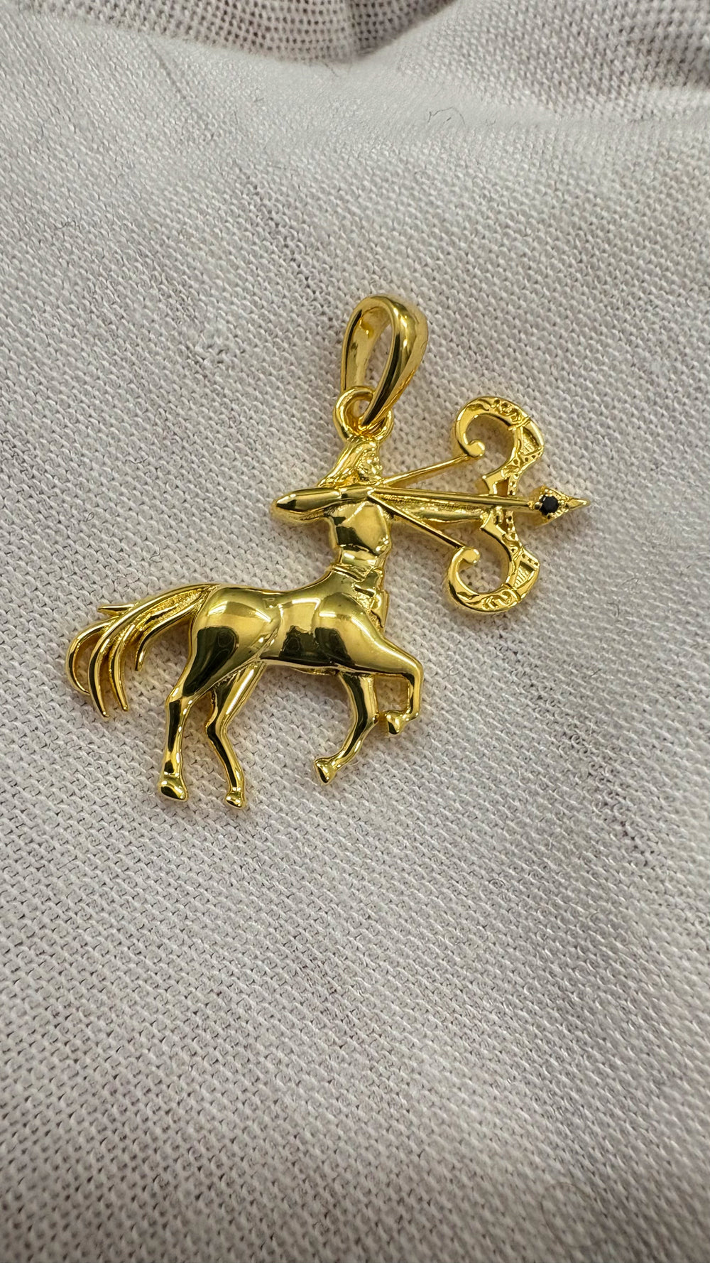 18k Solid Gold Male Sagittarius Pendant, Solid Gold Sagittarius Pendant Charm