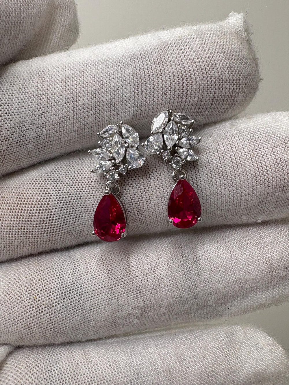 AAA Cubic Zirconia Sterling Silver Drop Earrings