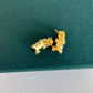 18k Solid Gold Natural Double Bread shaped Round Freshwater Pearl Earrings with Moissanite Stones