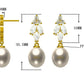 18k Gold Plated 925 Sterling Silver Freshwater Pearl Marquise Moissanite Drop Earrings