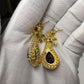 18k Gold Plated 925 Silver Red Garnet Earrings