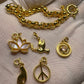 Handmade 18K Gold Plated (Vermeil) Rolo Chain Bracelet | Customizable Symbolic Charms | Lotus, Dove, Mudra, Spiral and Peace charms