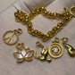 Handmade 18K Gold Plated (Vermeil) Rolo Chain Bracelet | Customizable Symbolic Charms | Lotus, Dove, Mudra, Spiral and Peace charms