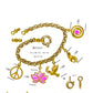 Handmade 18K Gold Plated (Vermeil) Rolo Chain Bracelet | Customizable Symbolic Charms | Lotus, Dove, Mudra, Spiral and Peace charms