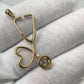 14k Solid Gold Stethoscope Pendant