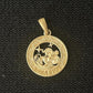 14k Solid Gold Aquarius Zodiac Pendant, Zodiac Pendant Charm