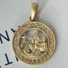 14k Solid Gold Aquarius Zodiac Pendant, Zodiac Pendant Charm