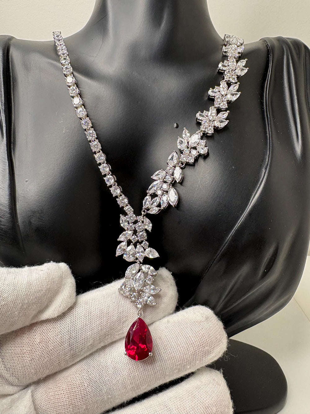 Unique 3A Cubic Zirconia Sterling Silver Necklace