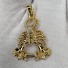 18k Solid Gold Scorpio Zodiac Pendant, Solid Gold Scorpio Charm