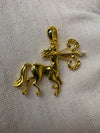 18k Solid Gold Female Sagittarius Pendant, Solid Gold Sagittarius Charm