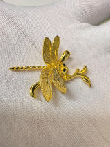 18k solid gold dragonfly pendant