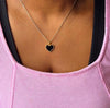 18k Solid Gold Black Onyx Heart Pendant