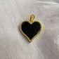 18k Solid Gold Black Onyx Heart Pendant