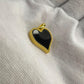 18k Solid Gold Black Onyx Heart Pendant