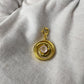 18k Solid Gold Spiral Charm with Rose Quartz | Handmade Detachable Bracelet Charm | 13mm Diameter