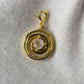 18k Solid Gold Spiral Charm with Rose Quartz | Handmade Detachable Bracelet Charm | 13mm Diameter