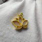 18k Solid Gold Lotus Bracelet Charm with Natural Pink Shell | Detachable Connector | Handmade Jewelry