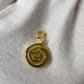 18k Solid Gold Spiral Charm with Rose Quartz | Handmade Detachable Bracelet Charm | 13mm Diameter