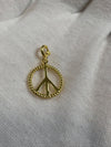 18k Solid Gold Peace Bracelet Charm