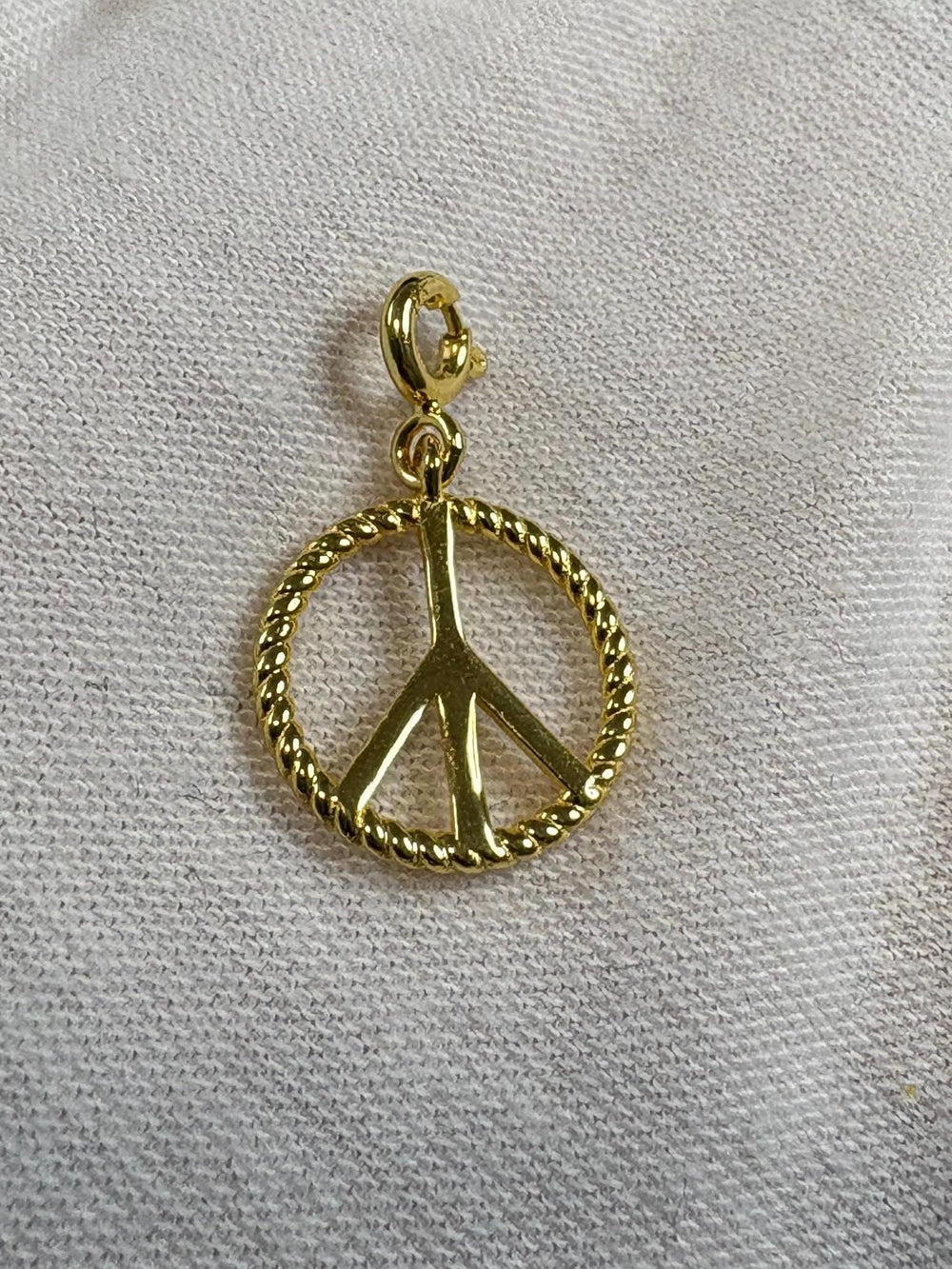 18k Solid Gold Peace Bracelet Charm